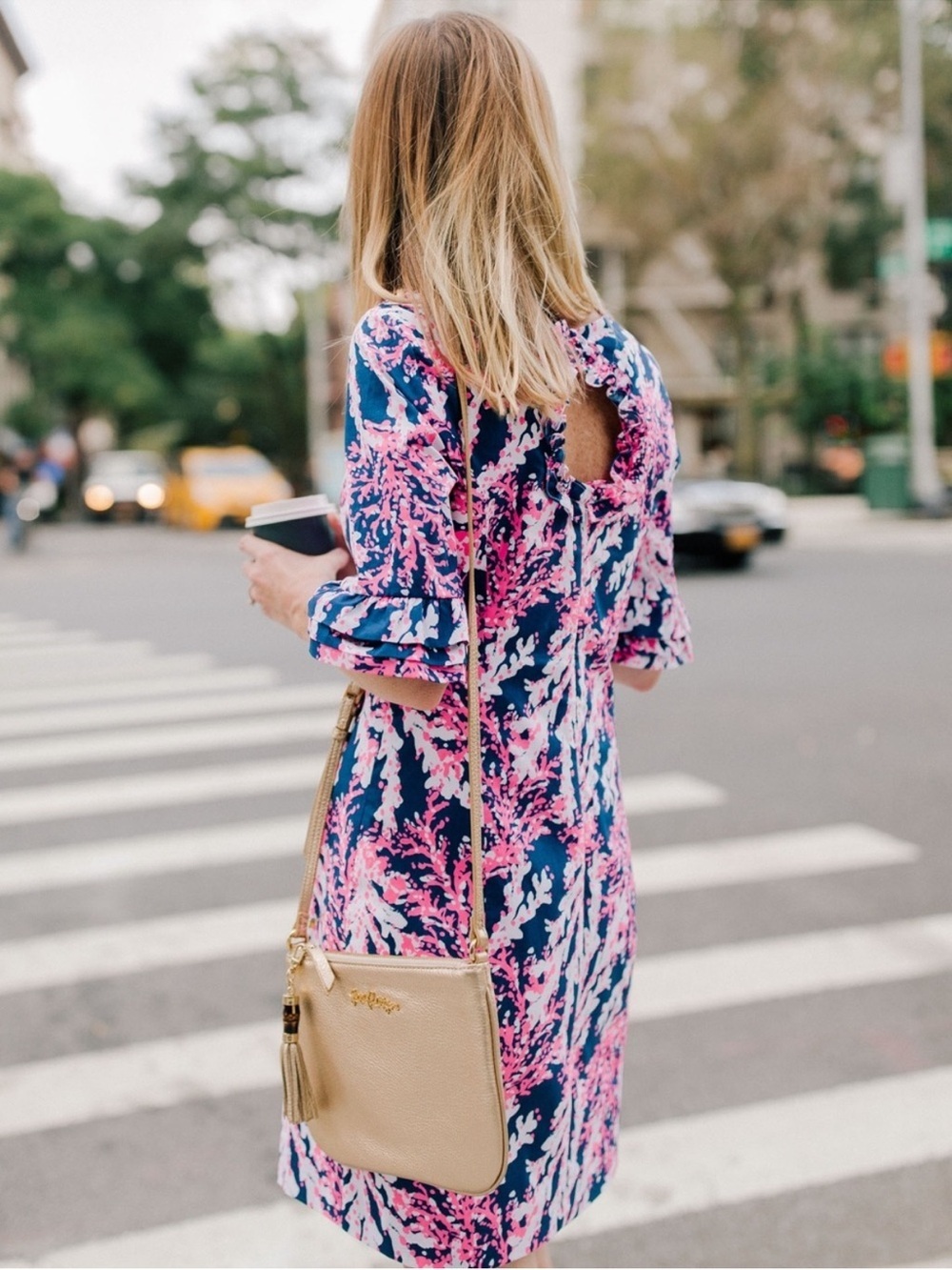 Lilly Pulitzer Fiesta Stretch Dress Beyond the Sea Print Ruffle Sleeve Pink - Picture 3 of 12